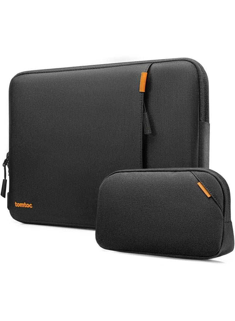 Tomtoc Defender-A13 Premium Eco-Friendly 360° Protective Laptop Sleeve 13-Inch for MacBook Air M4 (2025) A3240, M3 A3113, M2 A2681, M1 A2337 & MacBook Pro A2686/A2338 – Water-Resistant Shockproof Case with Accessory Pouch - Image 1